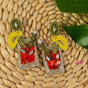 Bloody Mary Earrings, NOLA Earrings, Beaded, Brunch, Fashion, Girls Weekend Gift